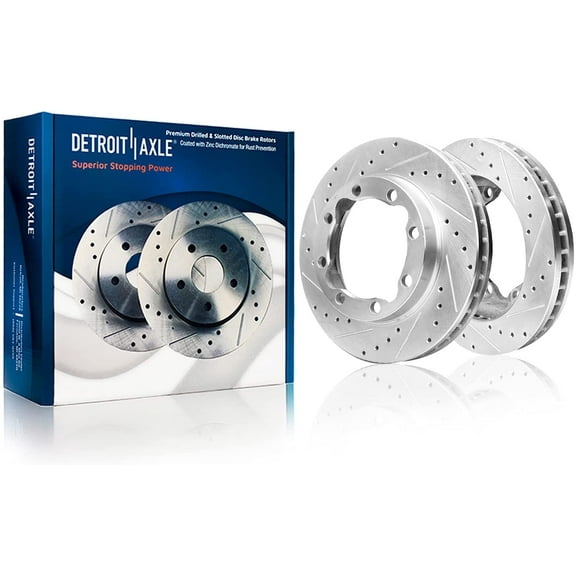Detroit Axle - 12.52″(318mm) 8-Lug Front Drilled Brake Rotors Replacement for Chevrolet GMC K3500 Dodge Ram 2500 3500 Fits select: 1990-2000 CHEVROLET GMT-400 K3500, 1990-2000 GMC SIERRA K3500