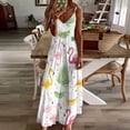 thumbnail image 3 of Flamingo Pattern Sleeveless Dress Woman Fashion Long Dresses Women's Summer Suit Dress Summer 2025 Women, 3 of 7