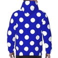 thumbnail image 3 of Bingfone Blue And White Polka Dot Men's Drawstring Hoodie Long Sleeve Pocket Sweatshirts-Large, 3 of 6