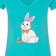 thumbnail image 4 of Inktastic Easter Cute Bunny and Chick Women's V-Neck T-Shirt, 4 of 5