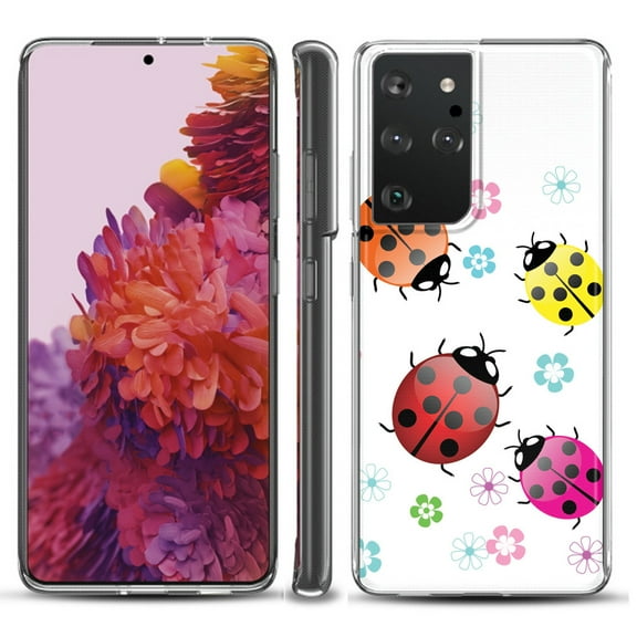 Slim-Fit Lightweight Protective Phone Case compatible with Samsung Galaxy S21 ULTRA 5G, by OneToughShield ® - Ladybug