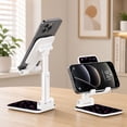 thumbnail image 4 of WIRESTER White Foldable Phone Stand for Desk, Adjustable Portable Cell Phone Holder for iPhone 17, 16, 15, 14 and Android Smartphones - Purple Tone Hearts Pattern, 4 of 6