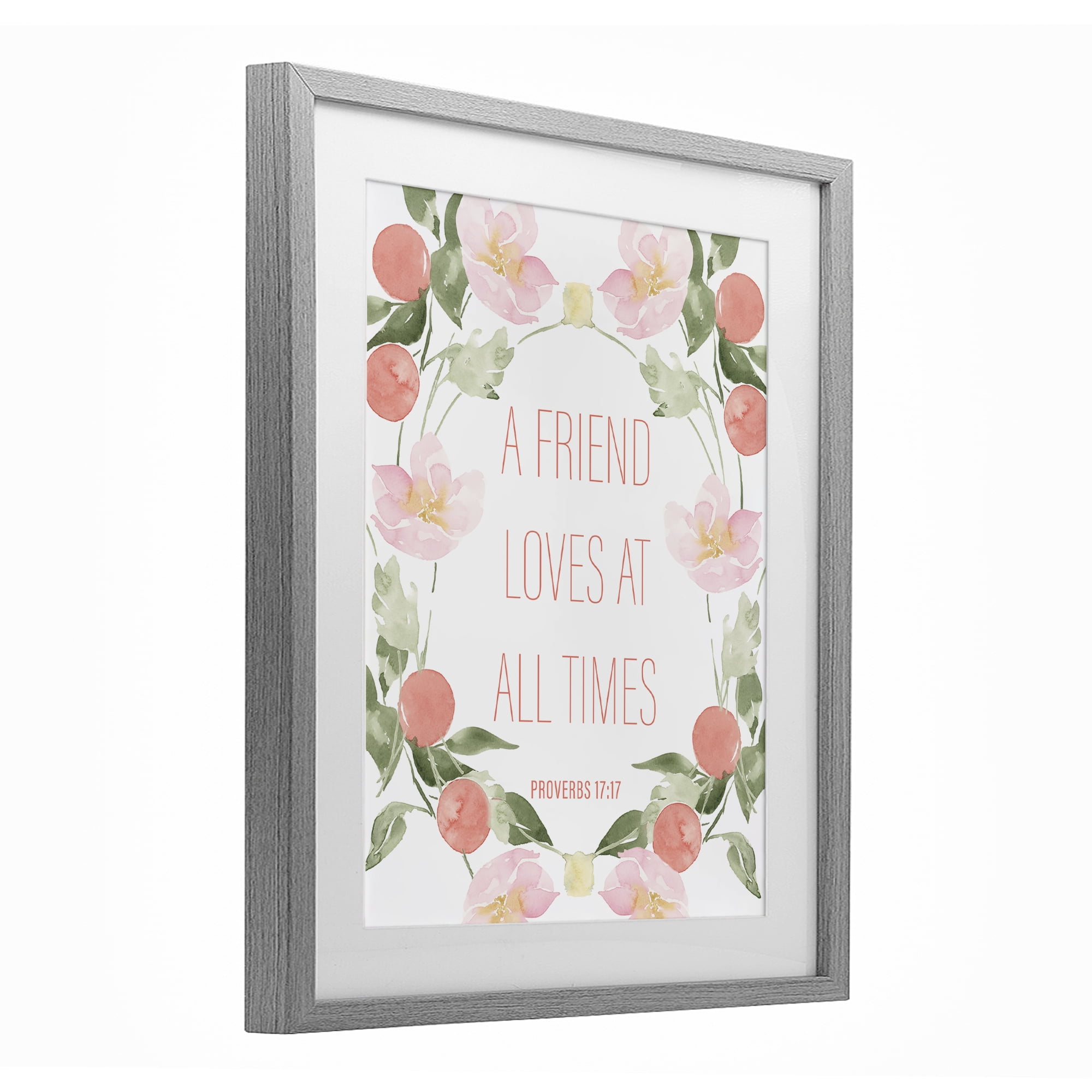 Stupell Industries A Friend Loves At All Times Gray Framed Print Under Glass, design by Lucille Price