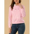 thumbnail image 5 of Allegra K Women's Round Neck Long Sleeves Cute Cat Printed Sweatshirt, 5 of 6
