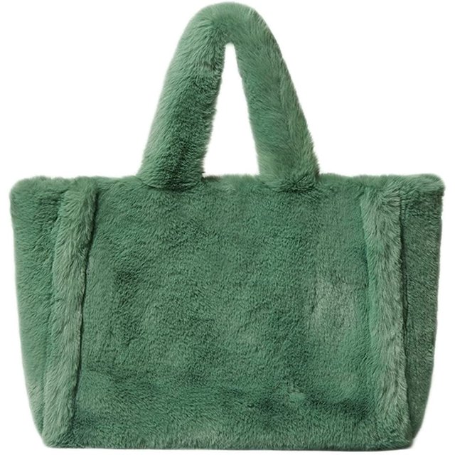 LinYooLi Tote Bags for Women Fashionable Faux Fur Large Tote Handbag Shoulder Bag for Travel School Work