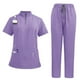 thumbnail image 2 of Conjunto médico con blusa y pantalones,Conjunto médico de uniforme de enfermera con múltiples bolsillos,Conjunto médico con blusa y pantalones lavables a máquina Cómodo,Ropa de trabajo de, 2 of 8