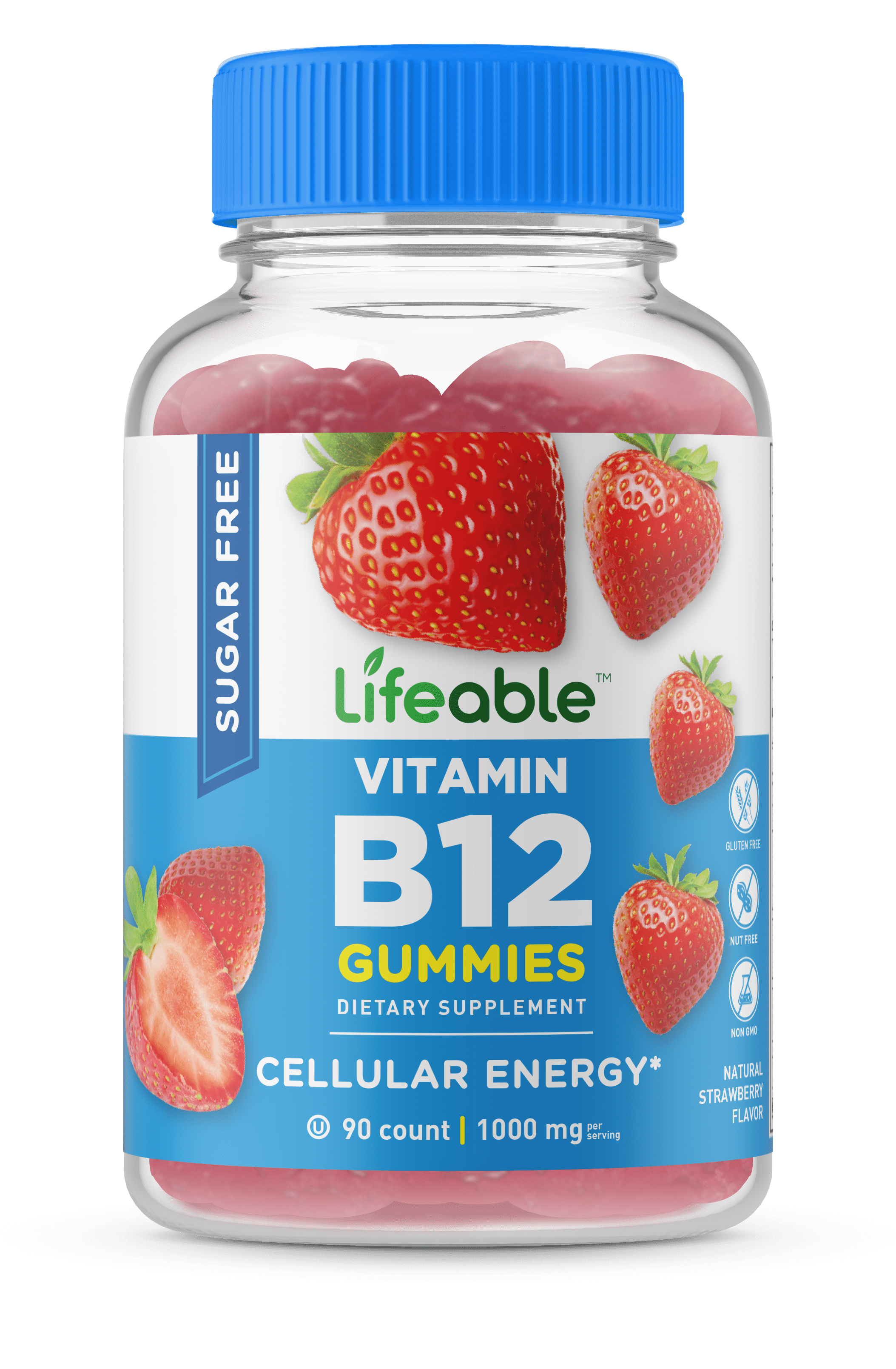 Lifeable Sugar Free B12, 1000 mcg, 90 Gummies