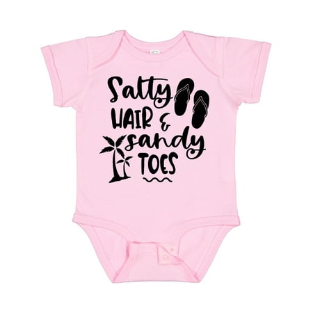 

Inktastic Spring Break Salty Hair and Sandy Toes with Sandals Gift Baby Boy or Baby Girl Bodysuit