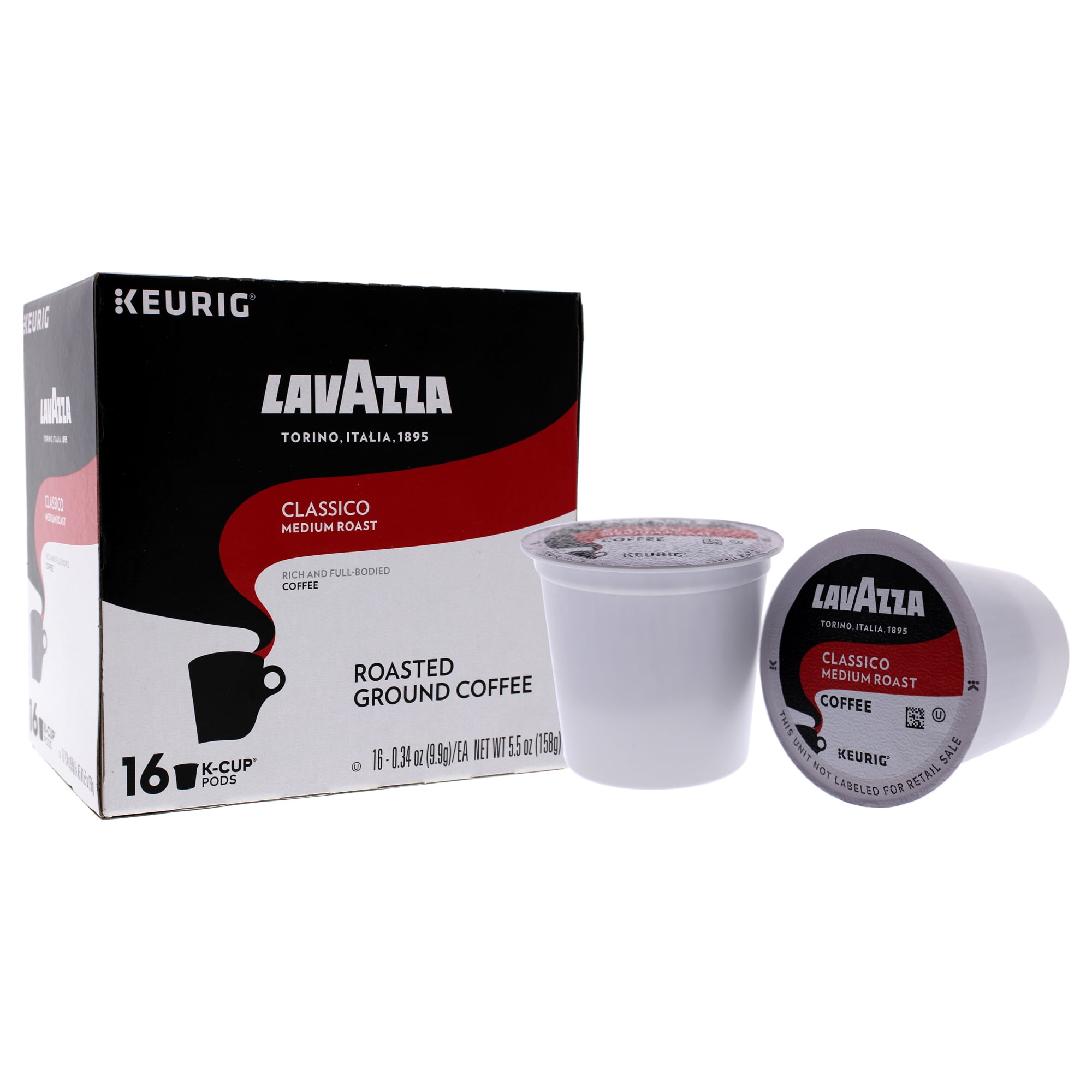 Classico Medium Roast Ground Coffee Pods by Lavazza for 16 x 0.34 oz