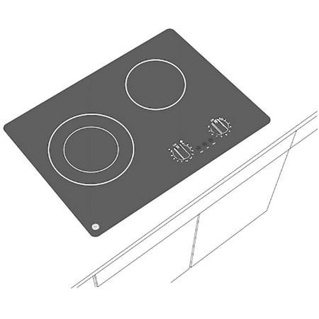 GE - 21" Built-In Electric Cooktop - Black