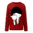 thumbnail image 4 of 2023 Chandail en Molleton de Mode pour Femmes 50 % de Rabais Liquidation Femmes Surdimensionné Texte Drôle Lettre Imprimée Col Rond Manches Longues Ample Chandail en Molleton Simple Hauts chandail Blouse, 4 of 5