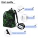 thumbnail image 3 of Disketp Lush Foliage Green Plant print Canvas Backpack Lightweight Travel Daypack Student Rucksack Laptop Backpack-Small, 3 of 5