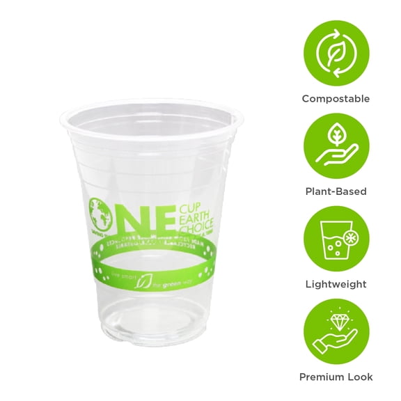 Karat Earth 24oz PLA Eco-Friendly Cup (98mm), Generic Print - 600 pcs, KE-KC24G