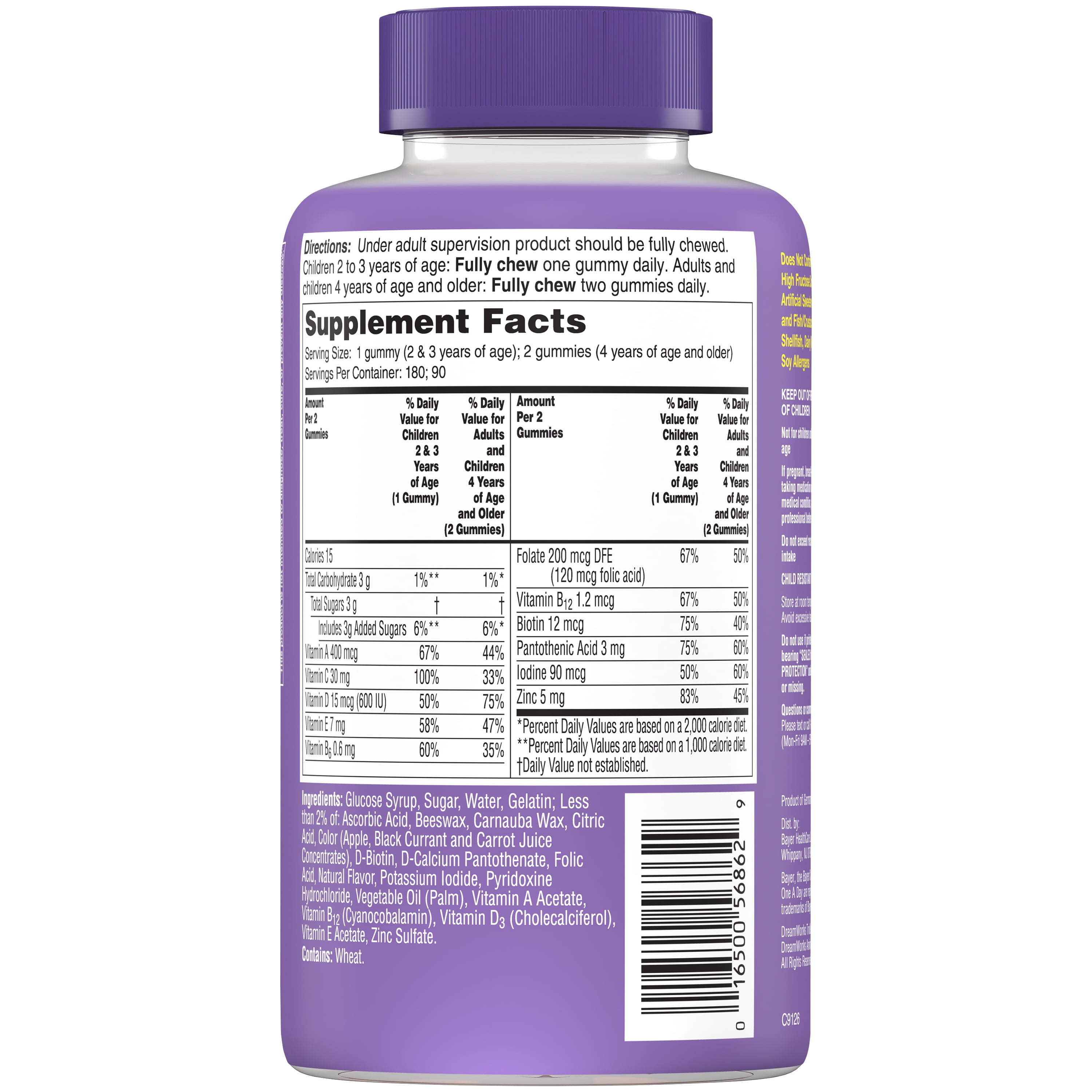 One a Day Kids Trolls Gummies Multivitamins for Children, 180 Count