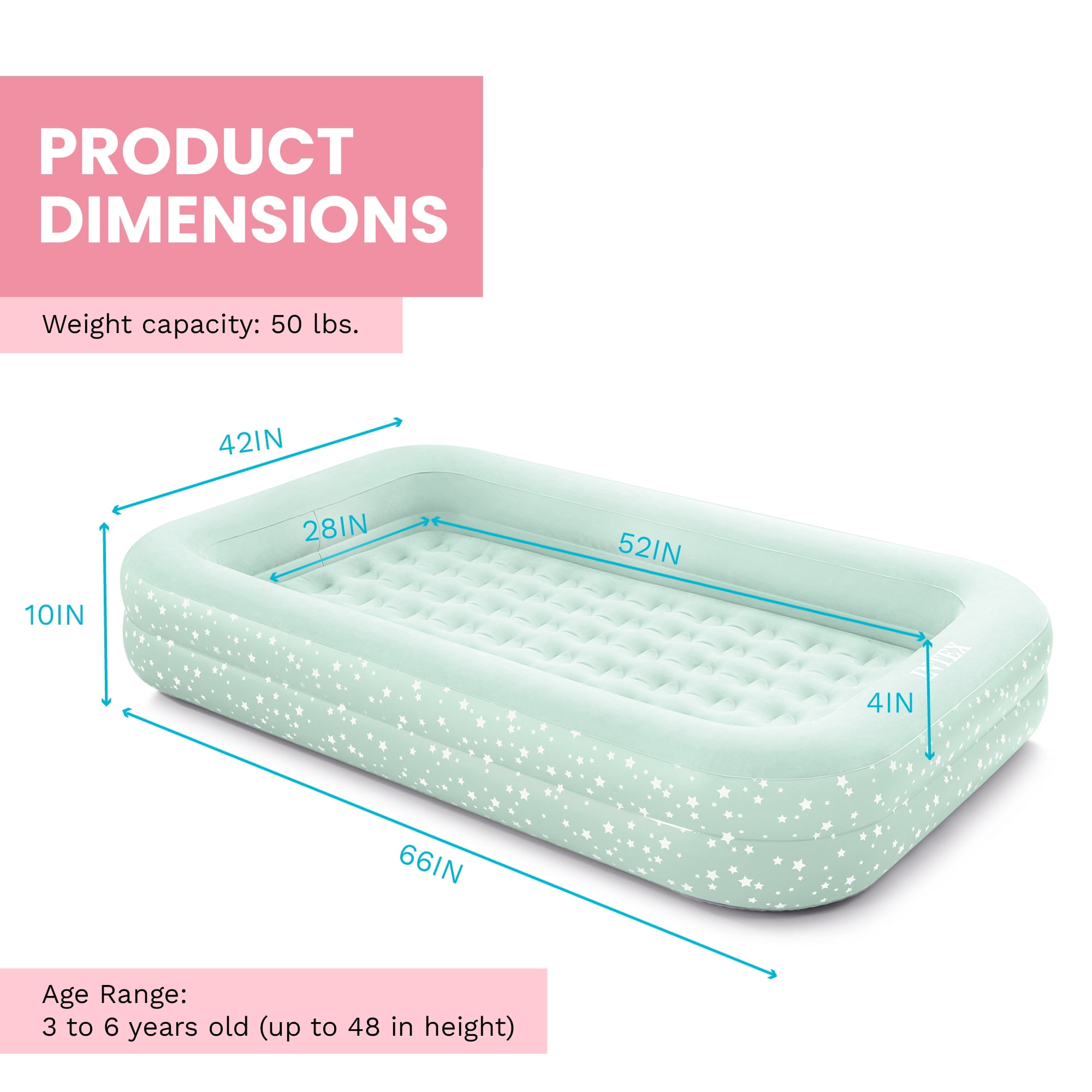 Intex Kidz 10" Starry Night Travel Air Mattress with Hand Pump