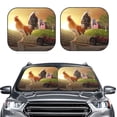 thumbnail image 2 of Saiise Country Farm Morning Rooster for Foldable Car Sun Shades (2-Pack) Offer Sun Protection with an Easy-fold Design for Convenient Windshield Shading-Small, 2 of 6