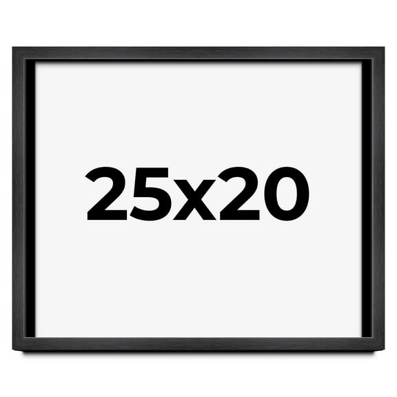 25x20 Frame Black Charcoal Grey Wood Textured Picture Frame | 0.75 Inch Moulding Width | Gunmetal