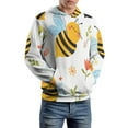 thumbnail image 5 of Cute Bees And Flowers Pattern Men's Women New Sweatshirt Hoodie Men's Plus Size Sweatshirt Hooded Sweatshirt 3d Printed Street Men's Cloth, 5 of 6