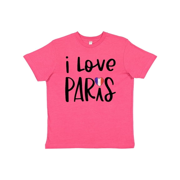 Inktastic I Love Paris French Flag Heart Youth T-Shirt