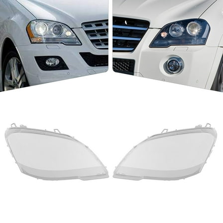 Pair Headlight Lens Covers For 09-11 Mercedes Benz W164 Headlight Lens Cover