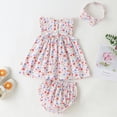 thumbnail image 5 of BLTIBY Newborn Toddler Baby Girls Summer Clothes Outfits Short Sleeve Tops Casual Shorts with Hairband Infant Clothing Baby-Girls Sleeveless Tank Top Shorts Set Multicolor 3-6 Months, 5 of 9