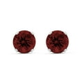 thumbnail image 2 of SuperJeweler 3 Carat Garnet Earrings In Sterling Silver, 8MM For Women, 2 of 6