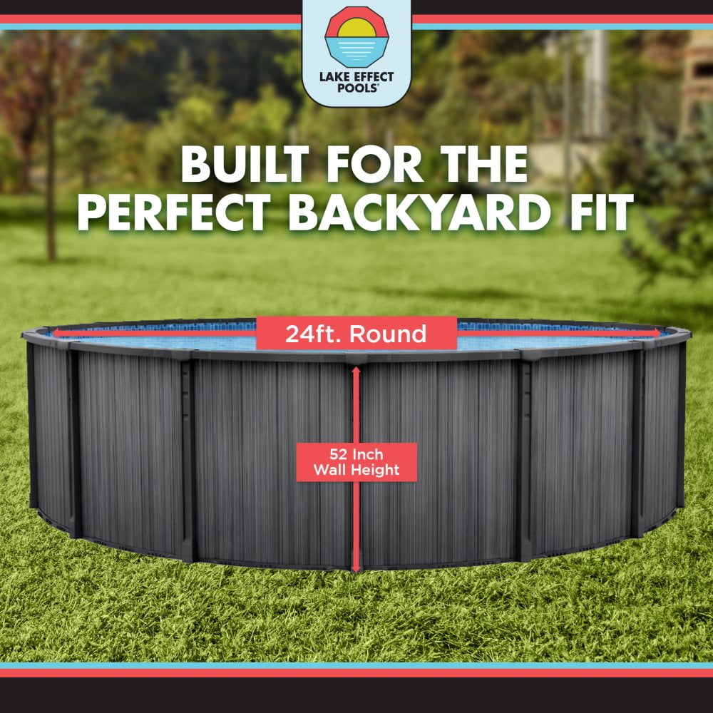 Lake Effect Pools Bora Bora 24' x 52" Round Resin Protected Above Ground Swimming Pool