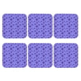 thumbnail image 2 of Pofeuu Purple Snowflake Elegance Print Leather Coasters Set of 6, Round Cups Mugs Mat Pad for Home Kitchen Heat Resistant Drink Coasters,Square, 2 of 7