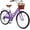 Purple, variant on QARSWA 26 inch City Bike for Women, Shimano 7-Speed Cruiser Bicycle with Basket, Rear Rack, Fenders, Comfort Saddle, White