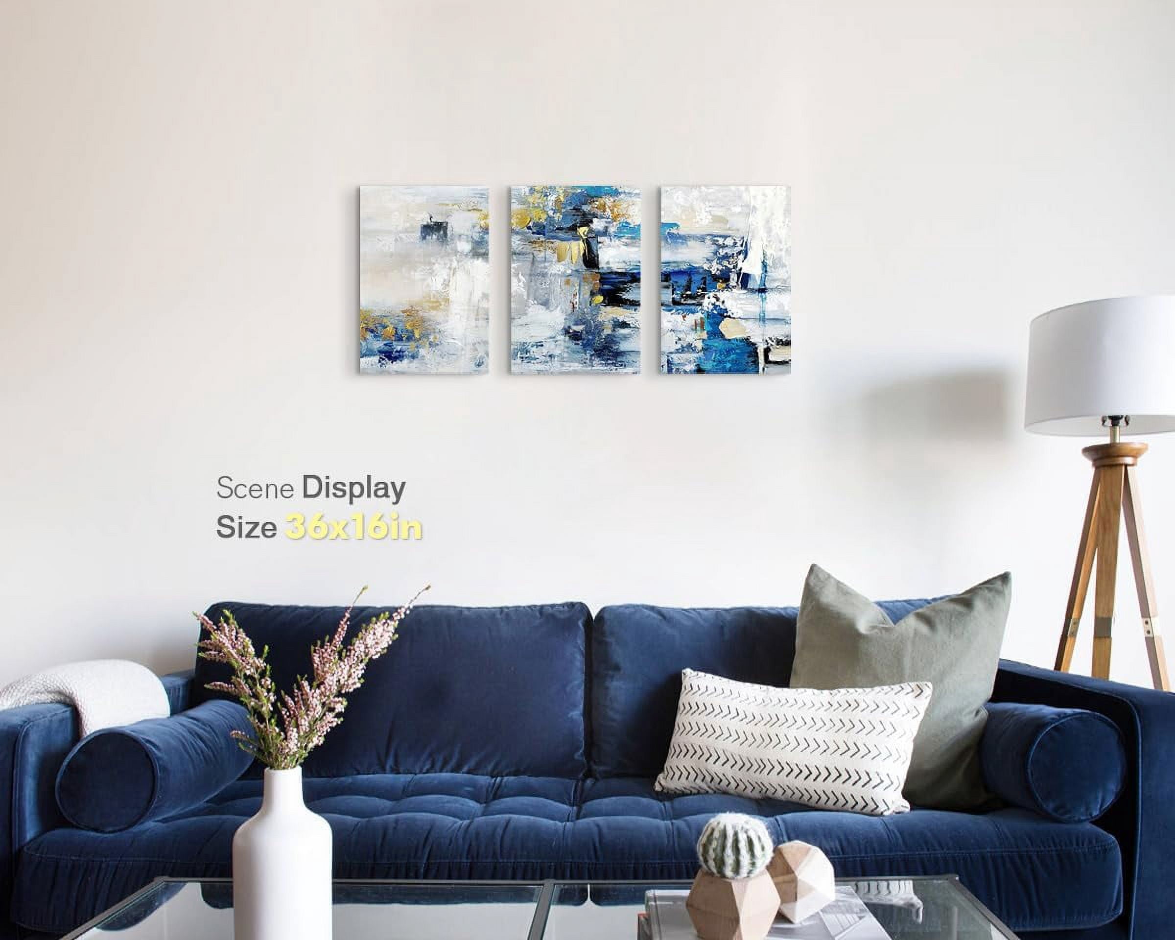 Paintings Living Room Office Wall Art Large Canvas Wall Pictures Navy Blue Artwork for Walls Modern Art Wall Decor Abstract Painting Huge Wall Decorations Dining Room Bedroom Artwork