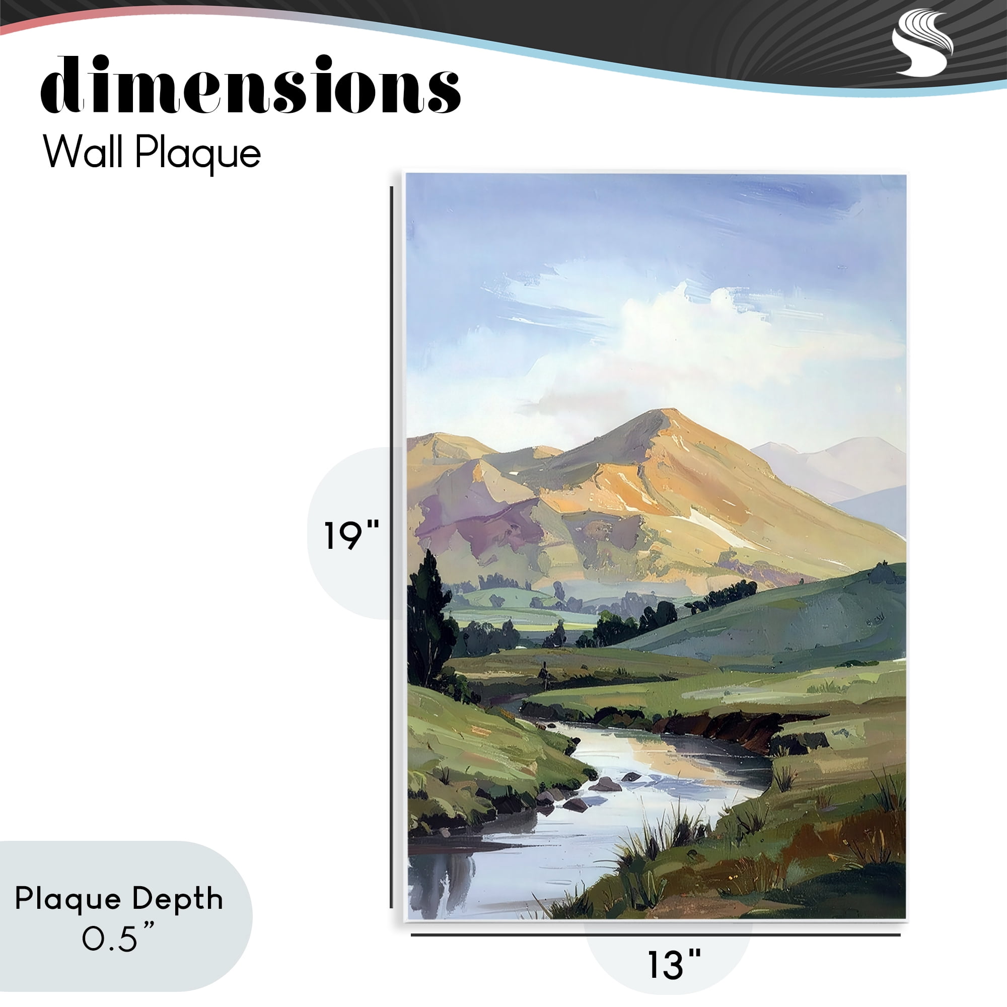 Stupell Industries Across The Valley Wall Plaque Art, design by Alonza Saunders