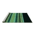 thumbnail image 2 of Ahgly Company Machine Washable Indoor Round Abstract Turquoise Blue Modern Area Rugs, 3' Round, 2 of 4