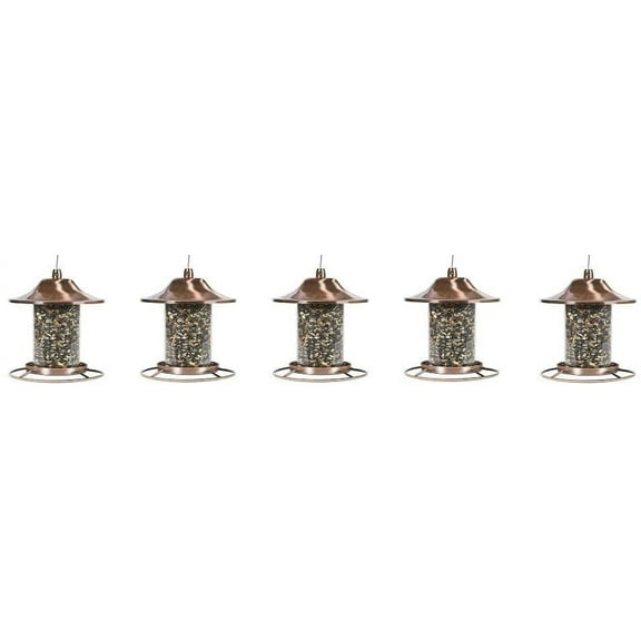 Perky-Pet Copper Panorama Bird Feeder 312C 5-Pack
