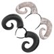 thumbnail image 1 of Party Headband Ox Horn Headdress for Decoration 2Pcs White PU Material, 1 of 4