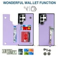thumbnail image 4 of SaniMore Case for Samsung Galaxy S23 Ultra 6.8" 2023 with Card Slots, PU Leather Zipper Wallet Crossbody Lanyard Flip Kickstand Full-body Protective Retro Shockproof Cover for Girls Women, Purple, 4 of 9