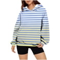 thumbnail image 2 of Ashirexll Oversized Hoodies for Women, Womens Hoodies, Fashion Matching Color Striped Hoodies Casual Ladies Long Sleeve Hooded Sweatshirts, 2 of 5