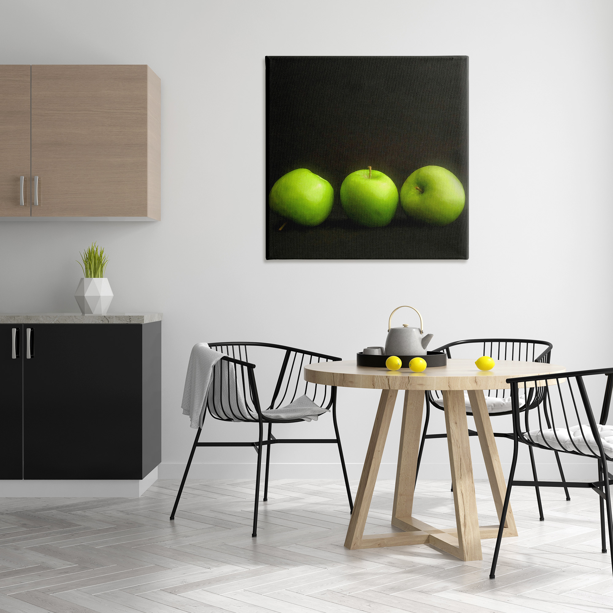 Stupell Industries Apple Trio Still Life Food & Beverage Painting Gallery Wrapped Canvas Art Print Wall Art, 36 x 36