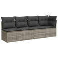 thumbnail image 3 of vidaXL Garden Sofa Set Gray PE Rattan Large Adjustable Armrests, 3 of 9