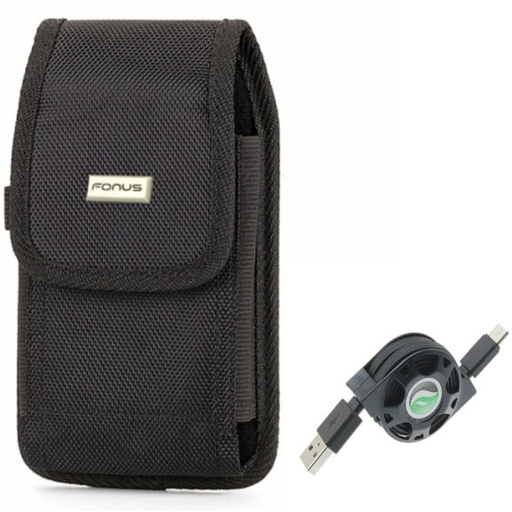 For Galaxy A73 /A54 /A53 /A33 - Case Belt Clip w USB Cable, Swivel Holster Rugged, Retractable Type-C Charger for Samsung Galaxy A73 /A54 /A53 /A33 5G