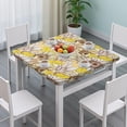 thumbnail image 3 of Yellow Sunflower Bud Leaf Pattern Square Fitted Tablecloth with Elastic Edge,Square Table Cover,Washable Elastic Table Cover for Home Kitchen Party Decor 36"x36", 3 of 6