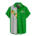 thumbnail image 4 of Camisa del día de San Patricio 2024 para hombre, camiseta con estampado 3D completo de cuatro hojas verdes, camiseta informal de manga corta para festivales y playas, 4 of 4