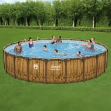 Coleman Power Steel 22 ft. x 52 in. Round Metal Frame Above Ground Pool ...