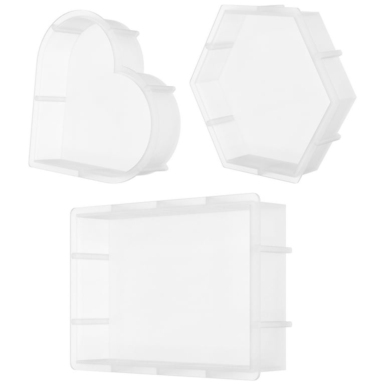 3 PCS Large Resin Molds Silicone Kit, Including Deep Hexagon, Heart, S –  WoodArtSupply