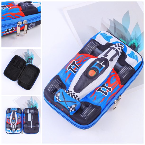 paquete de estuche de carreras de gran capacidad, caja de lápices, caja de almacenamiento, caja de papelería de gran capacidad, estuche de EVA multicapa para coche para niños y niñas, adolescentes y e