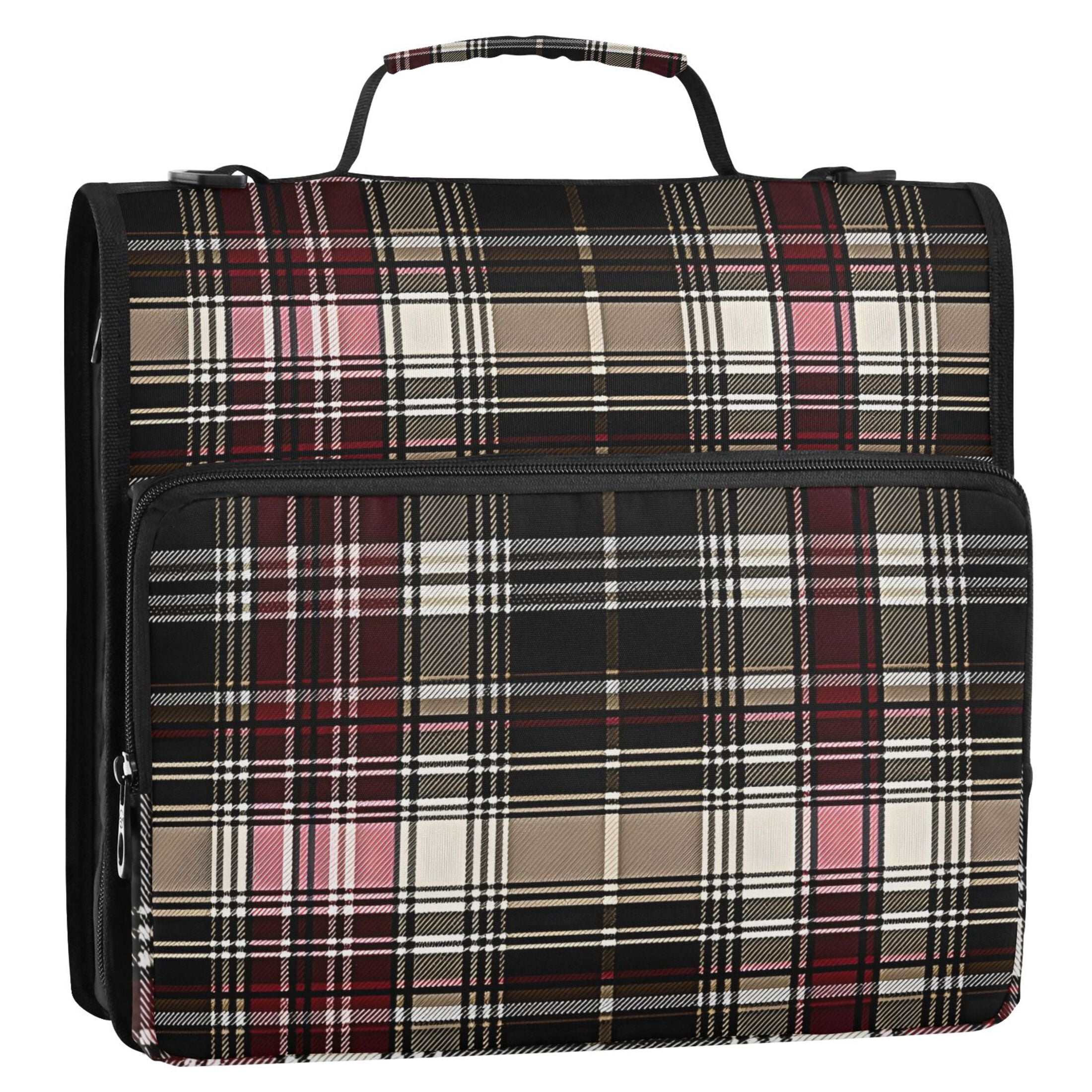 ALAZA Zipper Binder Retro Checkered-a1 3 Ring Trapper Keeper File Folder Organizer Bag