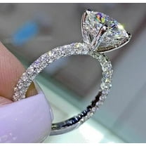 2.50 Ct Moissanite Solitaire Engagement Ring Solid 14K White Gold Round Cut