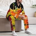 thumbnail image 7 of Susaid Vibrant Color Splash Print Men's Long Sleeve Pajama Set, Two-Piece Button-Down Loungewear PJs Set, Comfortable Sleepwear for Relaxation-X-Large, 7 of 7