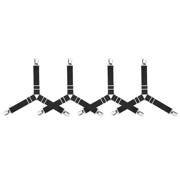 Sujetadores de sábanas de 4 piezas, clips de retención para el hogar, hebilla antideslizante ajustable para sofá de cortina, color negro Vogacara HA5429-01