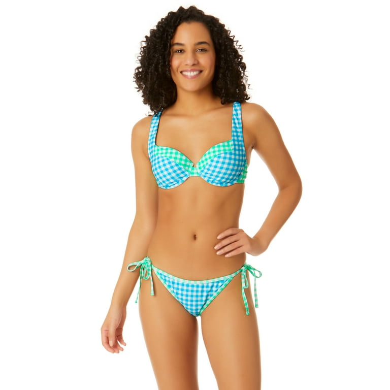 Teen Girls Plaid Twist Bikini Swimsuit