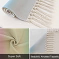 thumbnail image 6 of Rainbow Stripes Bathroom Rug 2'x3', Modern Colorful Cream Striped Aesthetics Low Profile Front Entryway Rug with Tassels, Woven Cotton Washable Kitchen Mat Carpet for Foyer Bedroom Back Door Decor, 6 of 9